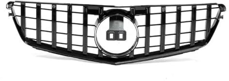 Front Kühlergrill Für Mercedes Für Benz Für C Klasse C200 C250 C300 C180 W204 Für GT 2008-2014 Kühlergrill Grill Auto Auto Hood Mesh Kit Nebelscheinwerfer Gitter(Color:Schwarz)