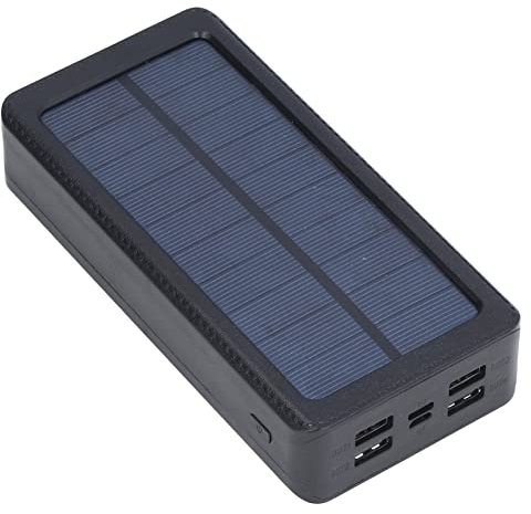 Power Bank con Luce, 30000 MAh Leggero e Portatile Power Bank Solare di Grande capacità con 32 LED e 4 USB 3 modalità Luce, Batterie per Cellulare