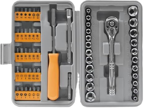Caisse A Outil Malette Outils Jeu De Douilles D'entraînement 57 Pièces, Jeu De Clés À Cliquet, Kits D'outils Mécaniques Pour La Réparation Automobile Domestique Boite A Outils Complete