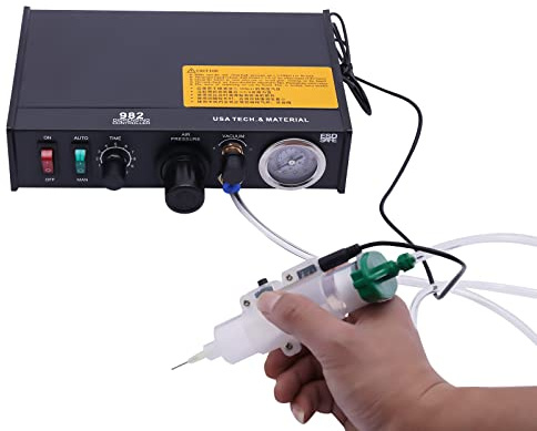 Halbautomatische Automatischer Klebstoffspender, 982 Semi-Automatic Glue Dispenser Machine Solder Paste Controller Glue Dropper für Maschinen, Instrumente, Schmuck, 220V