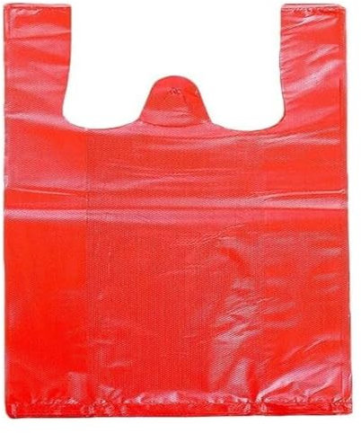 Bolsa de basura 40/50 piezas Bolsa de plástico roja Supermercado Espesar con asa Chaleco Bolsa Almacenamiento de cocina Bolsa de basura limpia-50 piezas(26 * 39cm)