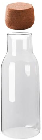 OFFSCH Getränkeflasche Klare Milchflasche Glaswasserbehälter Milchteebehälter Mehrzweck-trinkflasche Mit Korkdesign Wiederverwendbar Sicher Und Tragbar