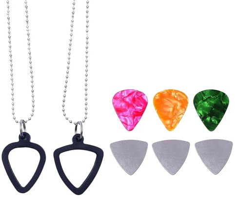 2 st hänge gitarrplektrum hållare, gitarrspelande plektrum halsband, silikonhalsband nyckelring plektrumhållare, verktygstillbehör, för gitarrpannor