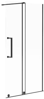 Vente-unique-Mampara de ducha estilo industrial de cristal negro mate con puerta corredera de metal - 140 x 200 cm - YOREM