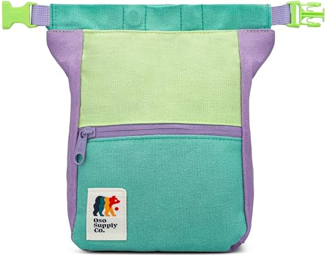 OSO Supply Co Kulshan Bouldereimer, große Kreide-Tasche zum Klettern, Kreidetopf mit magnetischem Roll-Down-Verschluss, Bürstenschlaufe, Reißverschlusstaschen für Kletterer