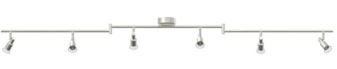 vidaXL Deckenstrahler mit Strahlern Nickel 176,5 x 9,5 x 14 cm Stahl | Bring das Licht genau dorthin, wo du es brauchst, Spar gleichzeitig Strom und genieß helles Licht,