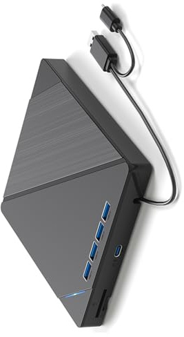 MARCBUSE Grabador de discos de múltiples formatos USB 3.0 silencioso, grabador de operaciones para CD, DVD, BluRay, grabación de bluray y dvds