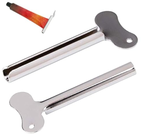 2 Pcs Tube Squeezer Toothpaste Squeezer, Stainless Steel Toothpaste Tube Squeezers, Tubes Dispenser, Key Cream Tubes Squeezing Paint Squeezers Tube-s Squeezeres Tool, Money Saving Bathroom Tools