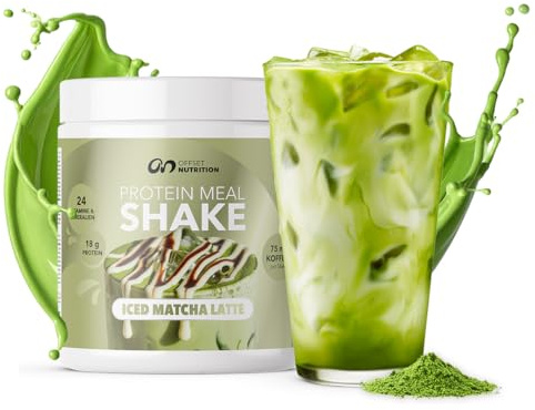 OFFSET Nutrition Protein Abnehm Shake Iced Matcha Latte [nur 210 KCAL pro Shake & 18 G Protein] mit Koffein - 14 Portionen | Mahlzeitersatz | Diät Shake mit 24 Vitaminen & Mineralien