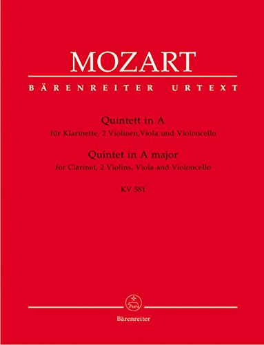 Quintett für Klarinette, zwei Violinen, Viola und Violoncello A-Dur KV 581 Stadler-Quintett. Stimmensatz