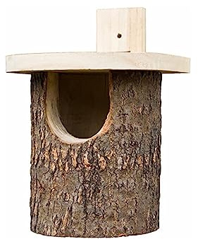 Wildlife World N8 Natural Log Robin Nest Box Bird Home Birdhouse, silver