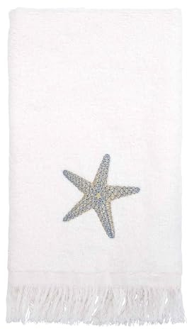 Avanti Linens - Fingertip Towel, Soft & Absorbent Towel (By the Sea Collection, White)