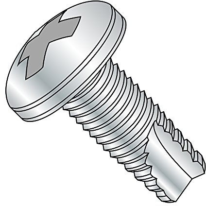 Small Parts 11063PP Steel Thread Cutting Screw, Zinc Plated Finish, Pan Head, Phillips Drive, Type 23, #10-32 Thread Size, 3/8 Length (Pack of 100)