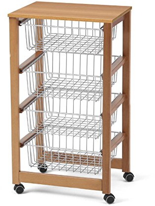 Arredamenti Italia Carrello Cucina GINGERONE, Legno - 4 Cestelli - Finitura Ciliegio Ar-It il cuore del legno
