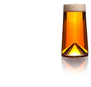 Sempli Monti 12.5 oz Birra Beer Glasses - Set of 2 Handmade Drinking Glasses, Craft Beer Glassware for Bar, Aerating Inverted Bottom, Lead-Free Crystal, Giftbox Included - Clear