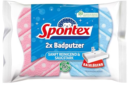 Spontex Limpiador de baño, 2 esponjas de baño, adecuado para todas las superficies del baño, forma extra antideslizante, color no seleccionable