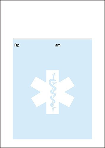 250 Privatrezepte Privatrezeptzettel lose für Ärzte und Heilpraktiker Format DIN A6, Caduceus, blau pr102-2
