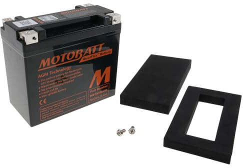 MOTOBATT Batterie 12V 21Ah MBTX20UHD, kompatibel mit HD 1340 Softail FXST | 4-polig, wartungsfrei, versiegelt; Vergleichstypen YB16LB, YB16CB, YB16CLB, SYB16LB, YB16BC; 310 A Kaltstartstrom bei -18°C