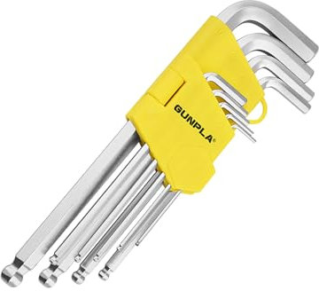 Gunpla Innensechskantschlüssel Set/Satz 9 Stück Winkelschlüsselsatz für Innensechskant-Schrauben,Lang, 1.5 bis 10 mm