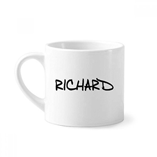 DIYthinker Anglais spécial Nom Richard Mini Handwriting Café Tasse Blanche Poterie Tasse en Céramique avec Poignée 6 oz Cadeau Multicolor