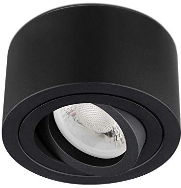 lambado® Premium LED Aufbauleuchte flach/Deckenstrahler Set inkl. 230V 5W Spots dimmbar - dezente Aufbaustrahler/Deckenspots (rund, schwarz, schwenkbar)