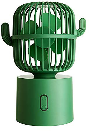 BEISHIDA Personal Fan Small Desktop USB Desk Fan, Cactus Mini Handheld Table 80 Degree Auto Rotation Portable Fans, 3 Speeds Strong Wind, Quiet Operation Fan for Room Home Office Outdoor Travel
