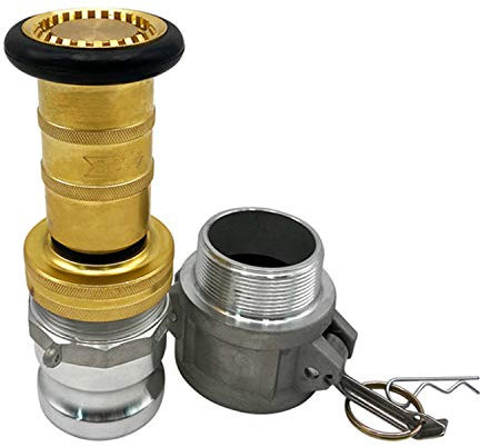 SAFBY Ugello per manichetta antincendio NPSH/NPT termoplastico per attrezzature antincendio Nebbia a getto spray con raccordo femmina e maschio in alluminio (ottone da 5