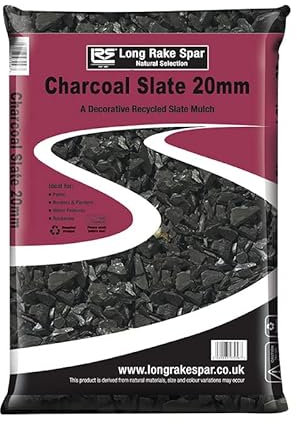 Suregreen Charcoal Grey Slate Chippings | 20mm | 20kg | Aggregates, Garden Pebbles, Garden Chippings, Driveway Stones/Sealer