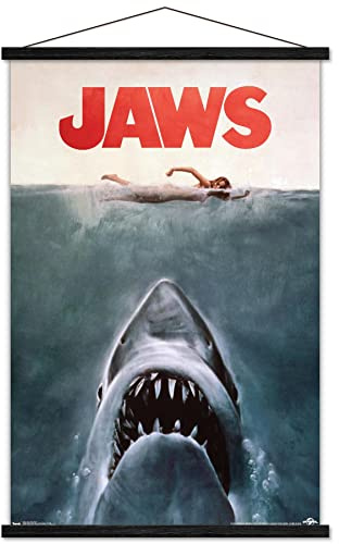 Trends International Jaws - One Sheet Wall Poster, 22.375 x 34, Print and Black Hanger Bundle