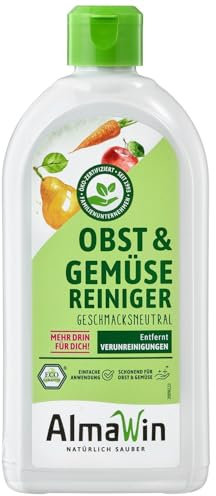 AlmaWin® Gemüse und Obst Reiniger [500ml] für schonende & effektive Reinigung für alle glatten Sorten - 100% natürlicher Obst Gemüse Reiniger befreit von unerwünschtem Schmutz - Fruit Cleaner