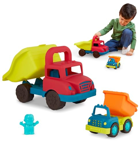 B. toys – Grab-n-Go Truck Set – 2 lastbilar, stor och mini tippbil för småbarn, leksaksbyggfordon för barn från 1 år