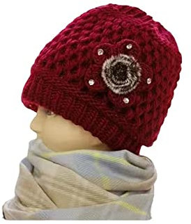 guaizhou Warme Wintermützen für Frauen mit Fleece gefütterte Slouchy Wintermütze Strickmütze mittleren Alters und ältere Mütter