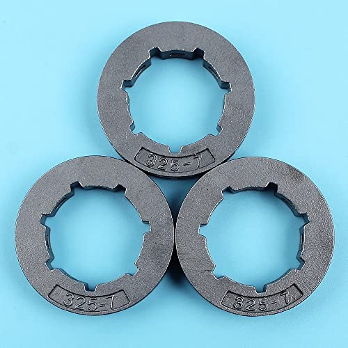 3 x Ritzelfelge, klein, 0,325 Zoll, 7T, kompatibel mit Husq-Varna 50 51 55 340 345 346 350 351 353 346XP 242 339 338 Kettensäge #11892/501457402