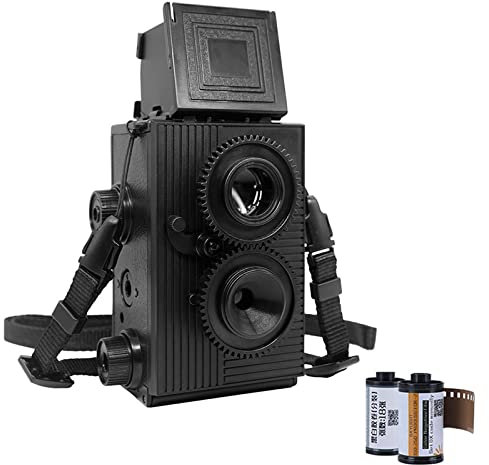 ZXNQ DIY Cámara de película réflex Dual Retro - No Requiere Pilas, película de 35 MM