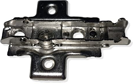Cross-shaped mounting plate for GRASS Tiomos furniture hinge (pot strap) with height adjustment