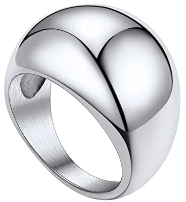Bandmax Anillo Clasico Dama Banda Grande Talla 57, Anillo Enternidad Novia Tono Plata