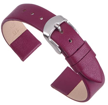 sourcing map Uhrenarmband 14mm Leder mit Edelstahl Schnalle Elegantes Lila | Uhrenarmbänder Vintage Ersatzarmband, Für Smartwatch Universal Uhr, Damen Herren