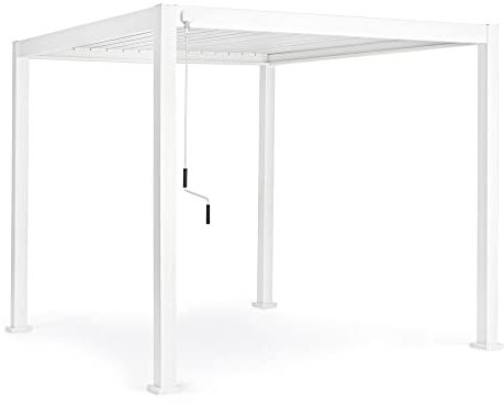 Gartenpergola aus Aluminium, moderner Pavillon Ocean Weiß (3 x 4 m)