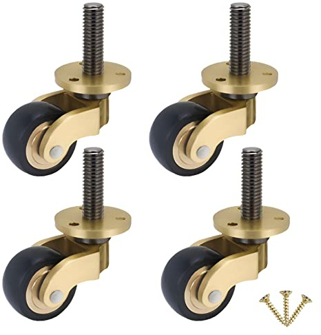 4 Pcs Ruedas Con Varilla Roscada, 1 Pulgada Ruedas Para Muebles Antiguos Estilo Retro Rotación De 360 Grados Silencioso Y Resistente Al Desgaste Soporta Hasta 220 Libras