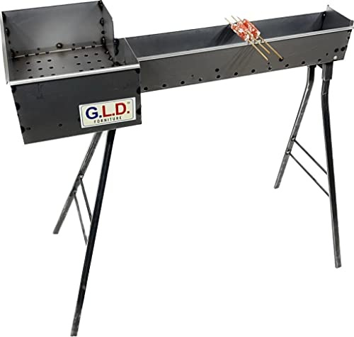 Hornillo para barbacoa para asar 100 cm de hierro con cabeza 27 x 37 cm pies desmontables original Abruzzese producto artesanal asador de carne