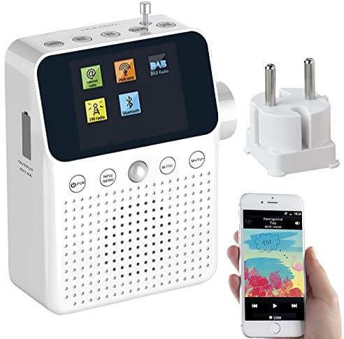 VR-Radio Radio USB: 2in1-Steckdosenradio mit DAB+, Bluetooth, Versandrückläufer (mit Bewegungsmelder, Steckdosen DAB+, SDS)
