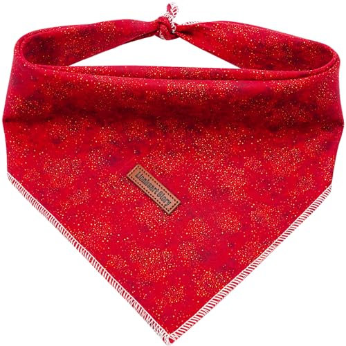 Lionheart glory Hundehalstuch 1 Päckchen waschbar weiche Baumwolle Weihnachten Lätzchen Schal, einstellbar Kerchief Quadratische Hund Halstücher für Groß Hunde Rot Halstücher