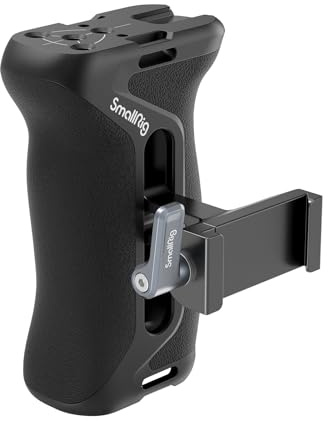SMALLRIG Seitengriff für Arca, 36 mm nach Oben und unten verstellbar, Linke oder rechte Seite, ergonomischer Handgriff für Kamerakäfige mit Platte für Arca, integriertes Riemenschlitz – 4416