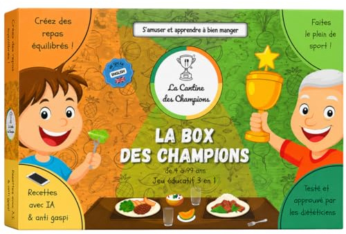 La Cantine des Champions - Jouer et Bien Manger - Jeu éducatif magnétique pour Enfants - Alimentation équilibrée, Organisation des Repas & activité Physique - Maison, école, collectivités - Dès 3 Ans