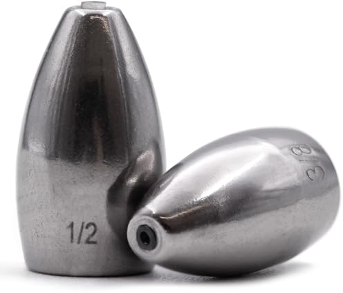 FishTrip 10 x Pesi a sfera in tungsteno per pesca spigola Texas Carolina Rigs acqua salata 0,1 g a 1,5 g