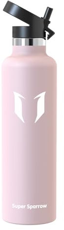 Sparrow Insulated Water Bottle 1L - FlipFlow Metal Water Bottles with Straw Lid - BPA Free - Leakproof Stainless Steel Flask for Sport, Camping, Hiking, Outdoor, Travel