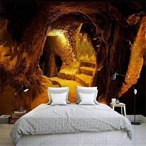 Vintage Wandtapete Original Höhle Stein Höhle 3D Großer Hintergrund 3D Tapete Effekt Tv Sofa Die Fototapete Wandbild Wohnzimmer Schlafzimmer-250cm×170cm