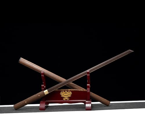 Rosewood Katana med mantel, Kendo samurai träningssvärd, handgjord övningskniv i trä, för samling, visning, Iaido rekvisita cosplay, kampsporttillbehör – 103 cm