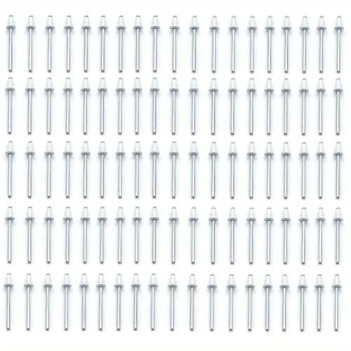 GeRnie Blindnieten, weiß lackiert, Rundkopf, Hohlnieten, Aluminium/Stahl, Heimdekorationsnieten, Hardware-Befestigung, Durchmesser 1/8 Zoll, 50 Stück(3.2-9.5mm)