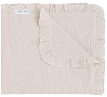 Baby's Only - Kinderdecke Calm - Kuscheldecke für gitterbett - Gitterbettdecke aus 100% Baumwolle - Für Jungen und Mädchen - 100x135 cm - Warm Linen